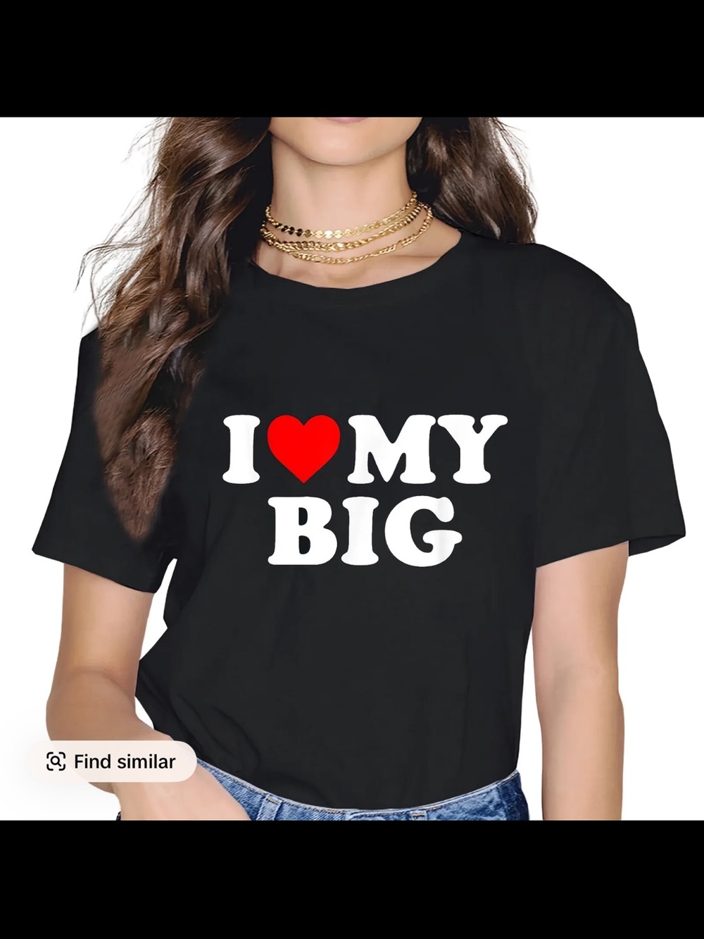 I ❤️ My Big Sorority Graphic Tee Black Oversized XL